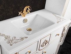 Водолей Мебель для ванной "Версаль 95" белая/золото, зеркало Кармен в раме – фотография-3